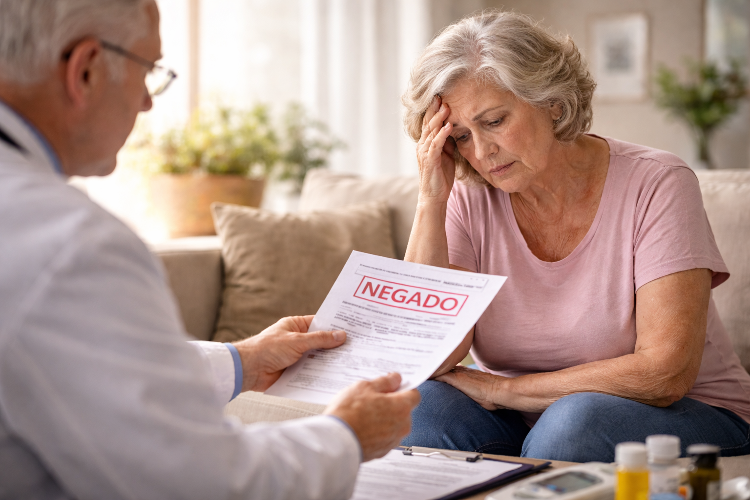 Pessoa analisando negativa de tratamento do plano de saúde